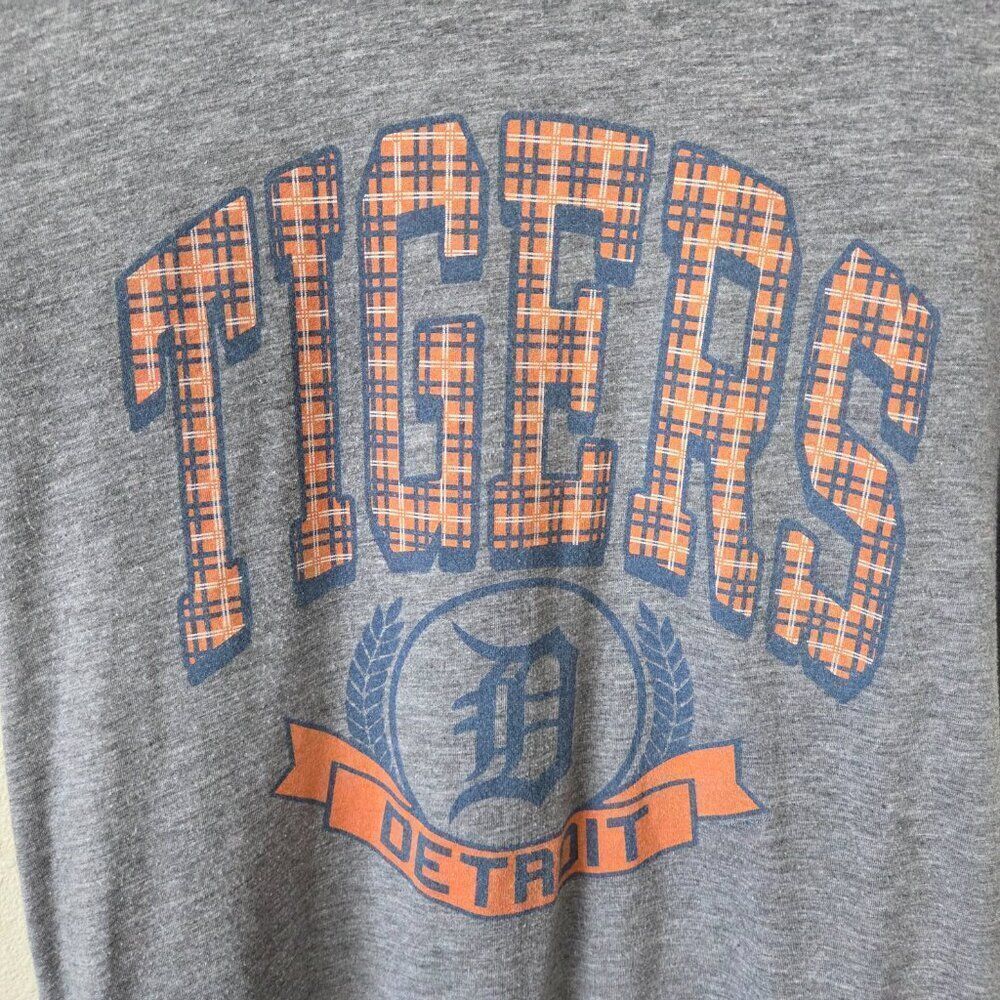 Homage Detroit Tigers Baseball Tee Adult Size S Gray Orange Cotton Blend Soft - Picture 2 of 6
